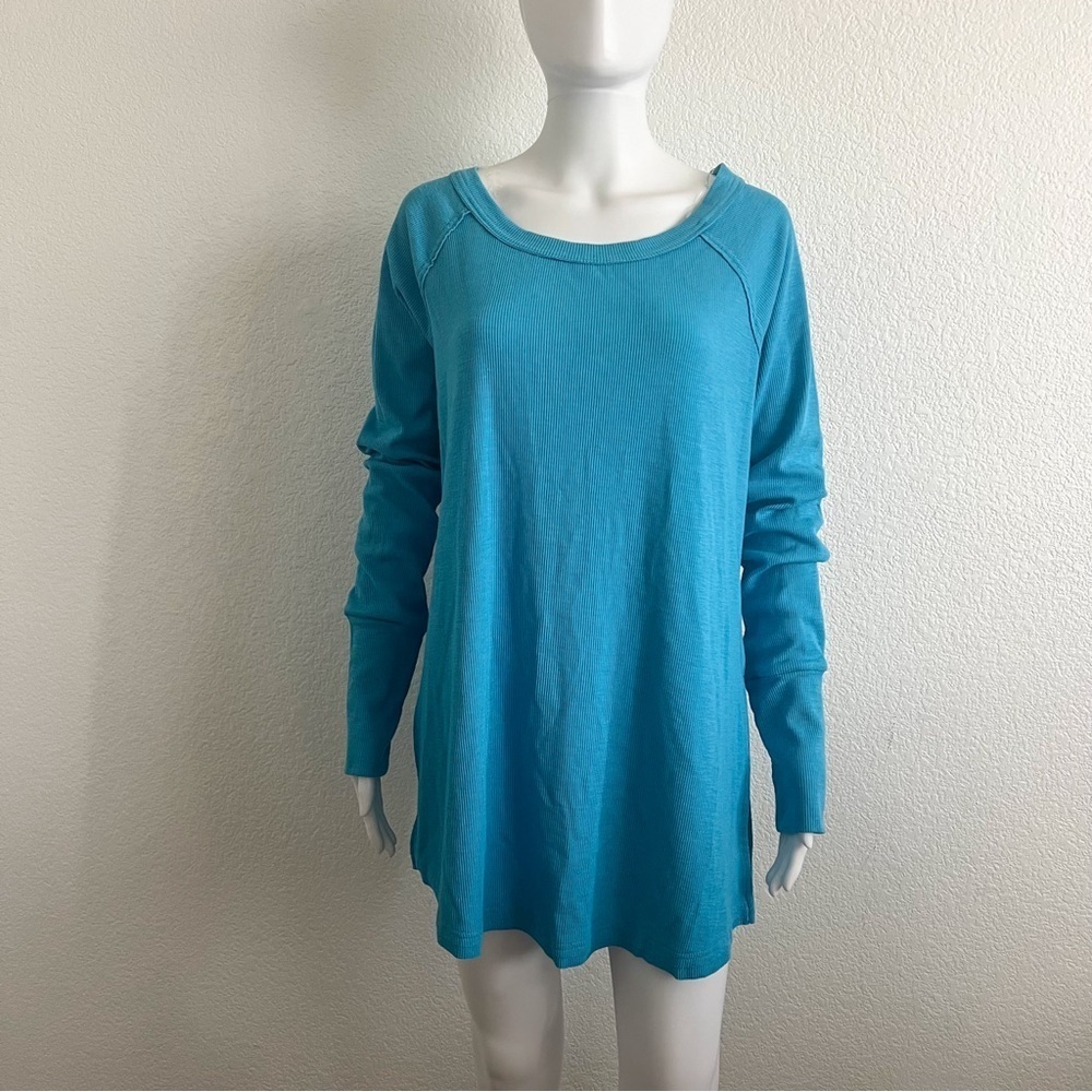 Listicle Size Medium Blue Long Sleeve Tunic Length Tee Oversized Fit